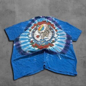 Modern Oversized Liquid Blue Grateful Dead Tie Dye Streetwear Tee